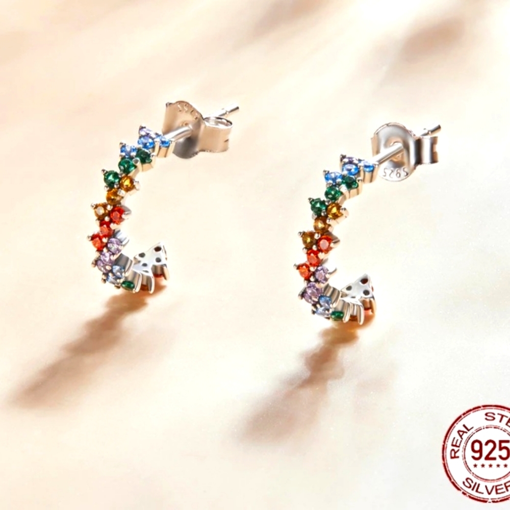 Sterling Silver Rainbow Earrings